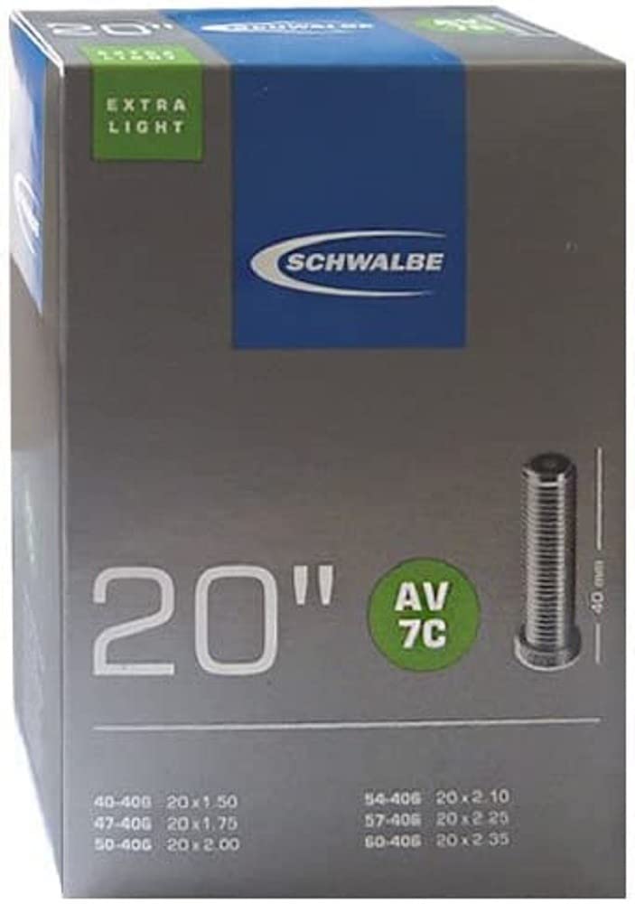 Schwalbe AV7C EXTRA LIGHT Tubes 40/60-406, Black