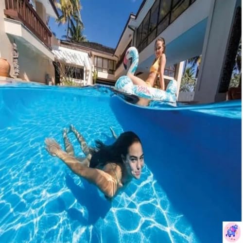 Image of Ride-On Air Inflatable Swimming Pool Ring for Kids| Children Safety Rider Tube Float for Water Fun |Floater Raft Lounger Mattress for Adults with Handles (Age 3+) (Tropical Flamingo)