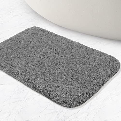 ROLIZOE Ultra Thick Bath Rug for Bathroom Non Slip Bath Mat Highly Absorbent Bathroom Rug Mat Super Soft Bedside Rug Carpet Microfiber Floor Mat 40 x 60cm, Navy Blue