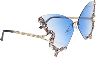 1 Par Retrô Borboleta Sol Tons Masculinos Óculos De Sol Óculos De Moda Masculinos Óculos De Sol Divertidos Femininos Óculos Sem Moldura Óculos Legais Óculos De Sol De Festa Óculos