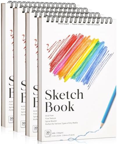 Small Sketch Books 5.5"x8.5" 4-Pack – Spiral Bound Pad view 8