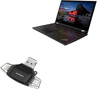BoxWave Smart Gadget Compatible with Lenovo ThinkPad P15 (20ST) - AllReader SD Card Reader, microSD Card Reader SD Compact USB - Jet Black