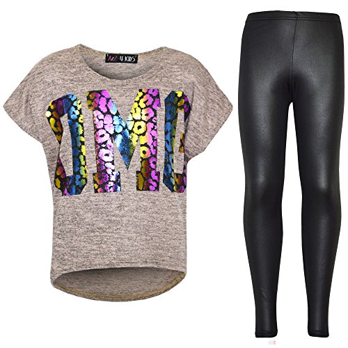 Tenue enfant t-shirt OMG et leggings léopard confortable contre les irritations