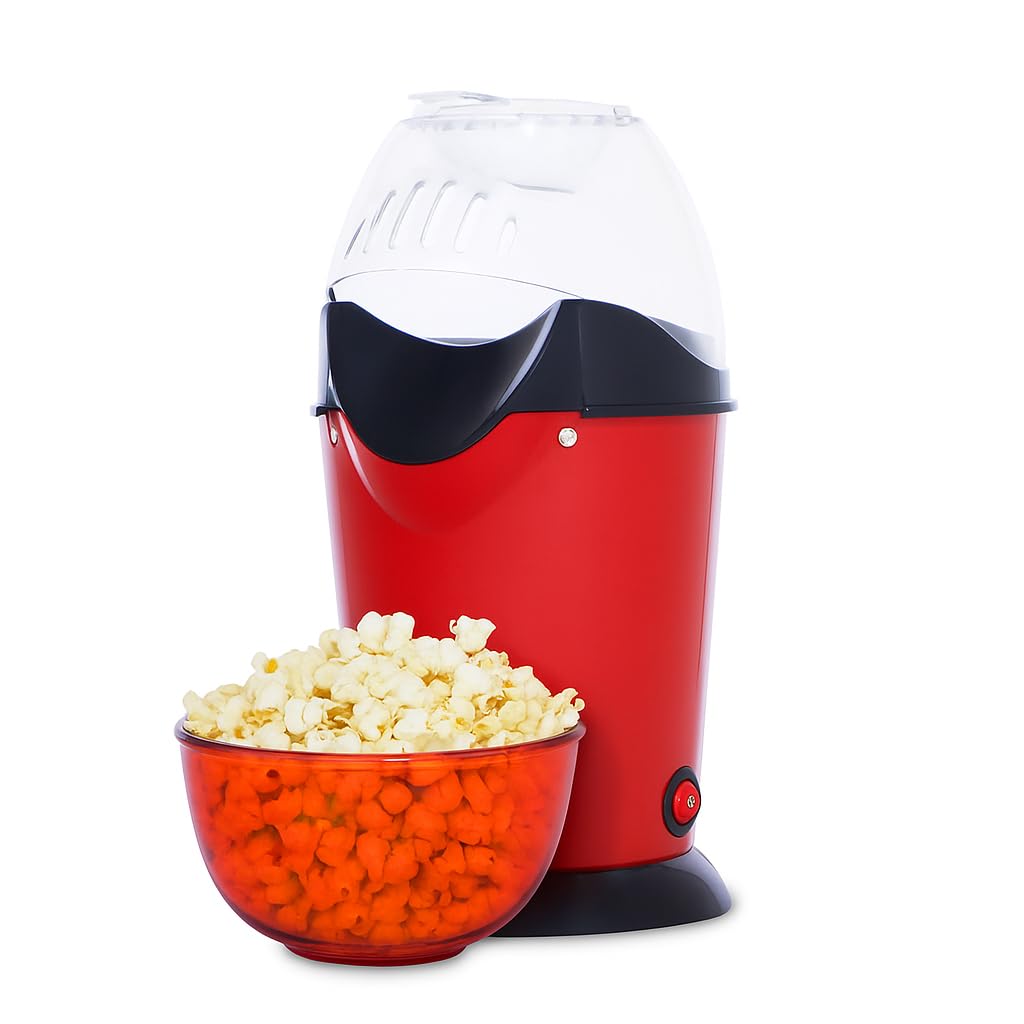 BASICSBAY| Hot Air Popcorn Maker with 1200W Motor, One-Touch Operation, Butter Melter, Measuring Cup, Low-Fat Oil-Free Popping, Fast Popper for Home Movie Nights and Snacks 2