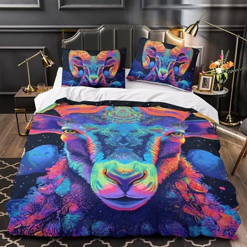 Housse de couette 3D motif chèvre en microfibre de qualité supérieure