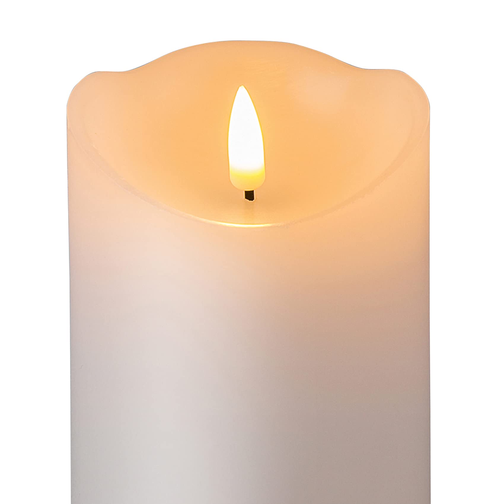 Girimax White Flameless Pillar Candles with Remote, Real Wax Flickering Battery Operated LED Candles Φ 3" H 4" 5" 6"