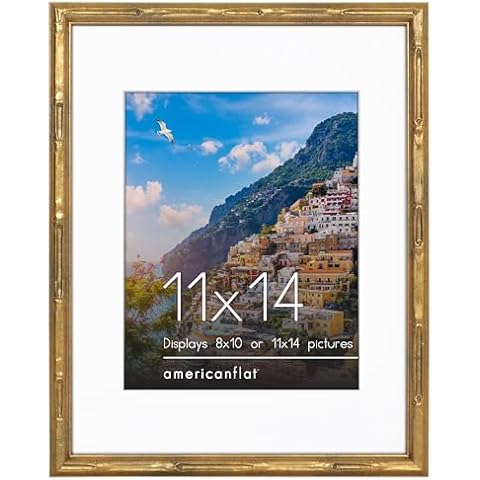 Americanflat 11x14 Gold Bamboo Frame Cover