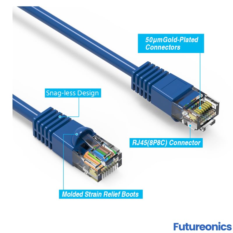 Cable Ethernet Cat 6 100 pies azul UTP pack 10 miniatura 6