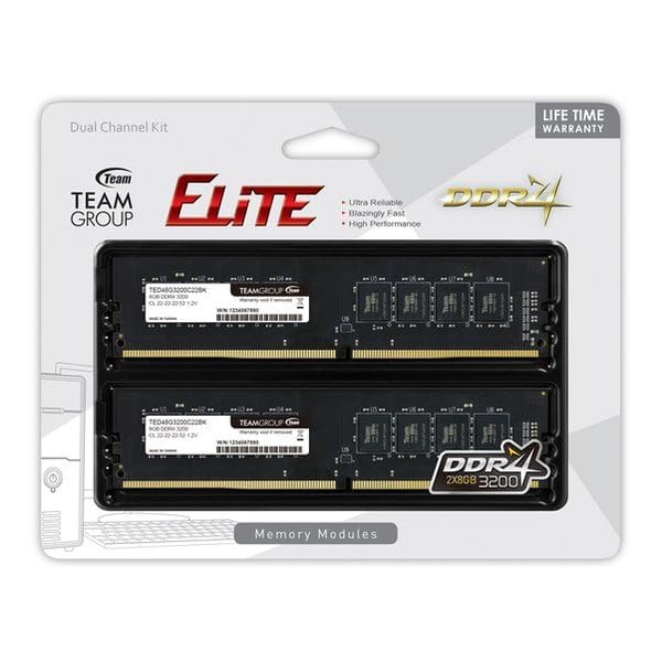 Amazon | TEAM Team Elite DDR4-3200 PC4-25600 16GB 8GBx2 CL22 1.2V