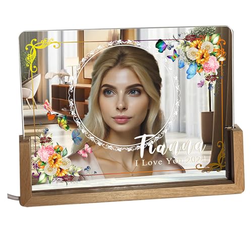 Tina&Co Customized Lighted Makeup Mirror, Personalized Hollywood Vanity Mirror, LED Makeup Mirror, 1 or 7 Lighting Modes, Portable Ultra Slim Lighted Mirror, Desk Mirror 8