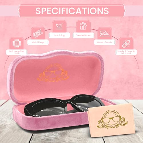 Image of Hard Shell Glasses Case w /Cloth,Velvet Reading Glass, Eyeglass Case, Lightweight, Crush-Resistant, Men & Women