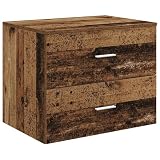 Qnhdfrt Meuble de Salle de Bain Suspendu en Bois d'Ingénierie Bois Ancien   Meuble sous Vasque Mural de 62,5 x 44,5 x 50 cm avec 2 Tiroirs   Cabinet de Rangement Gain de Place Modern
