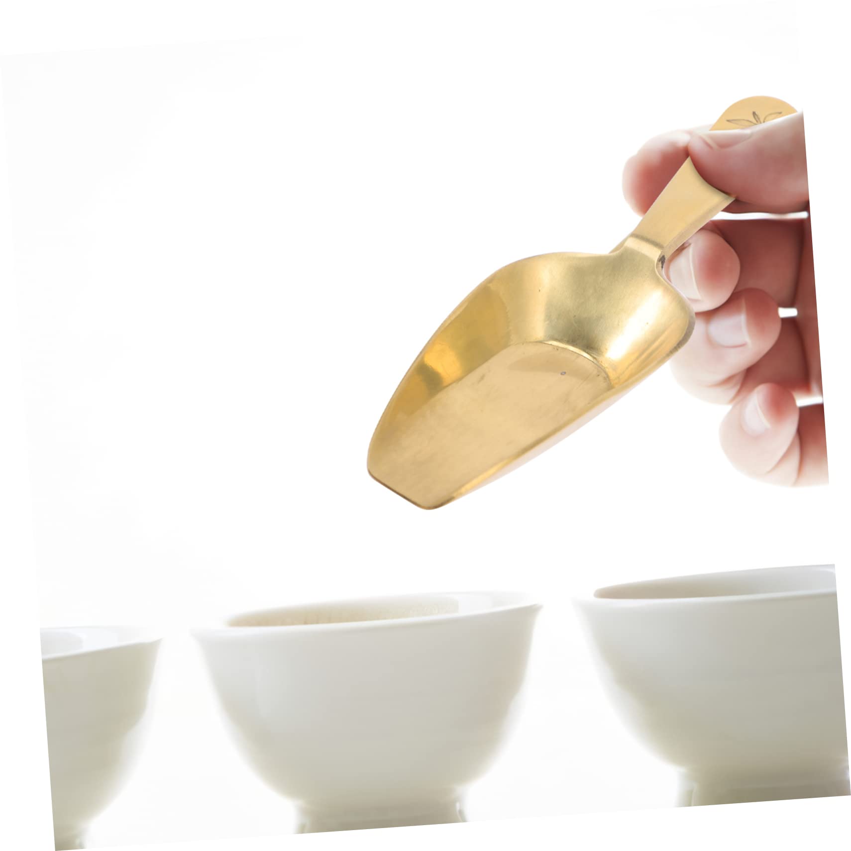 VINTORKY Japanese Spoon Brass Loose Leaf Tea Scoop Practical Coffee Bean Shovel for Measuring Single Tea Accessory