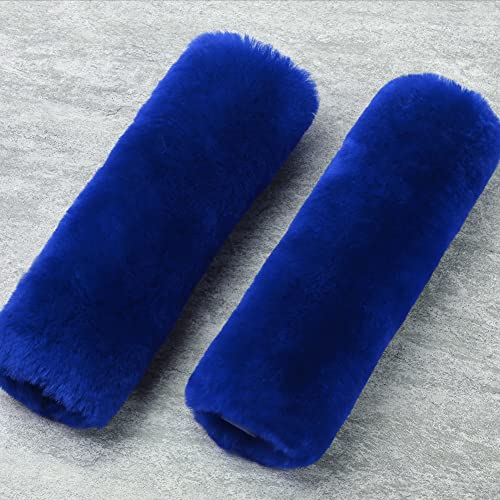 Image of OGLAND 2 Pack Sheepskin Car Seat Belt Cover Pads | Wool Seatbelt Cushions