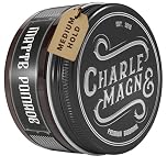 Charlemagne Matte Hair Pomade for Men - 100 ml, Medium Hold, Leather Scent - Water-Based Pomade For Men, Matte Hair Wax & Styling Wax, No Shine