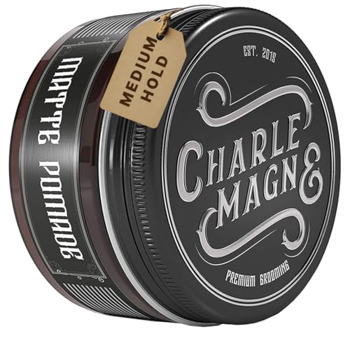 Charlemagne Pomada mate para el cabello - Mezcla de arcilla y pomada para el cabello para hombre - Crema moldeadora con aroma de barbería (100 g, Fijación media)
