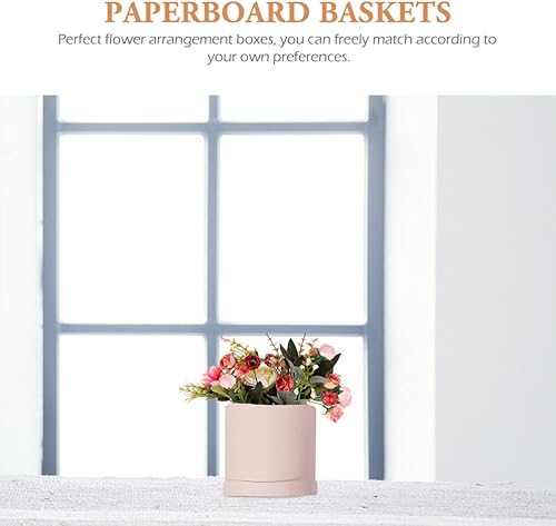 Miniatura 8 de Healvian Caja de embalaje de flores, cajas de flores de rotación redonda, cajas de regalo de cartón con tapa, cajas de ramo de floristería, arreglos