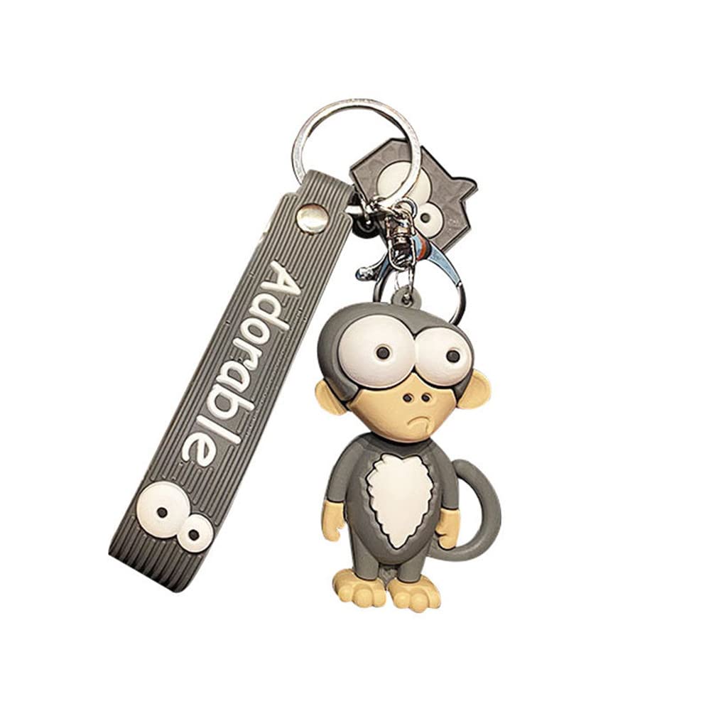 Cute Big Eyes Monkey Keychain Creative Cartoon Animal Key Chain Pendant For Women Key Chains Gifts Bag Charm Keyring Key Holder
