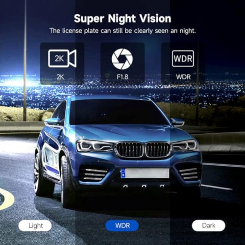 XRC TECH Carro traço cam 2k + 1080p Espelho Retrovisor com gps carro dvr câmera traseira wdr visão n