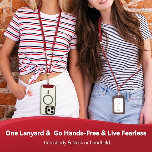 Image of VVAAGG Cell Phone Lanyard for iPhone: Crossbody Phone Strap Adjustable Neck Wrist Strap Anti Theft Long Lanyard Travel Essential for Women Most iPhone and Android Smartphones