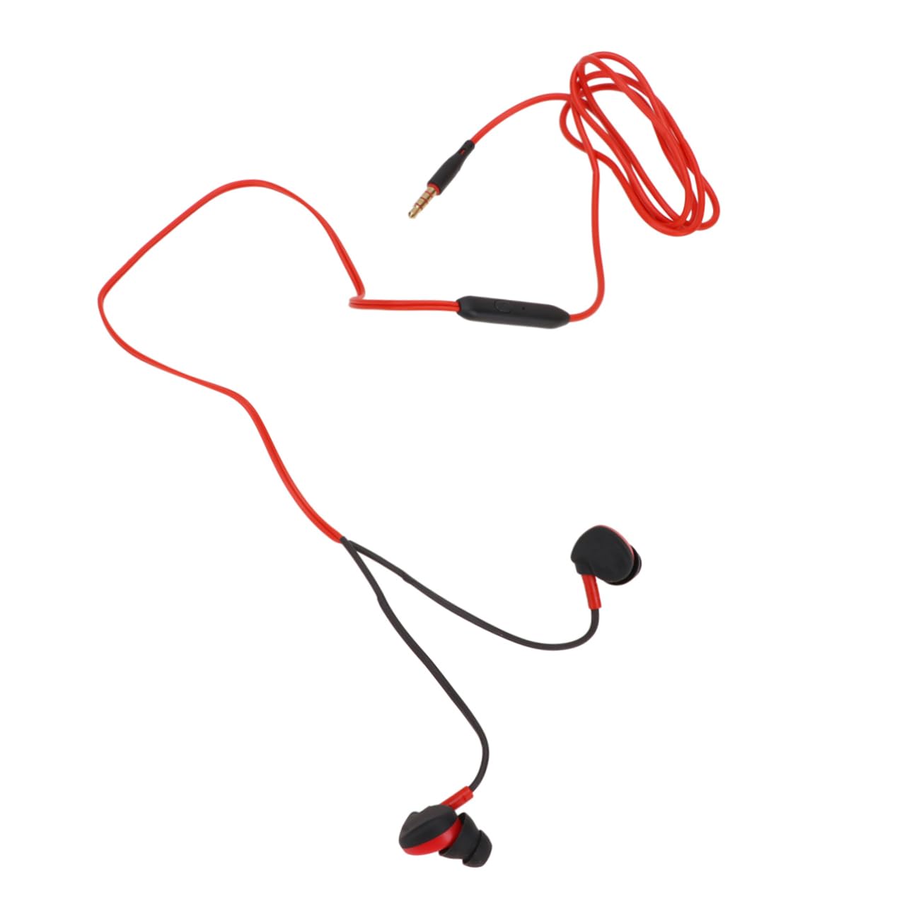 Wired Sport Earphones with Mic Sweat Resistant in Ear Earbuds Enhanced Bass Headset for Workout Running Gym Red