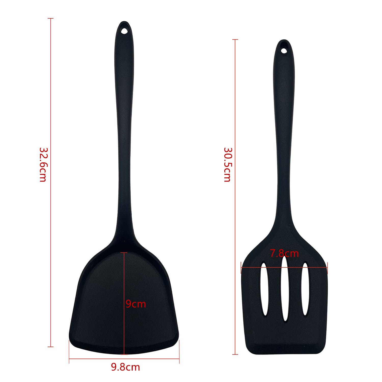 Kibon Silicone Spatula Set,High Heat Resistant Spatulas with Seamless One Piece Design,Nonstick Rubber Flippers Utensils for Baking & Cooking,BPA-Free - Image 2