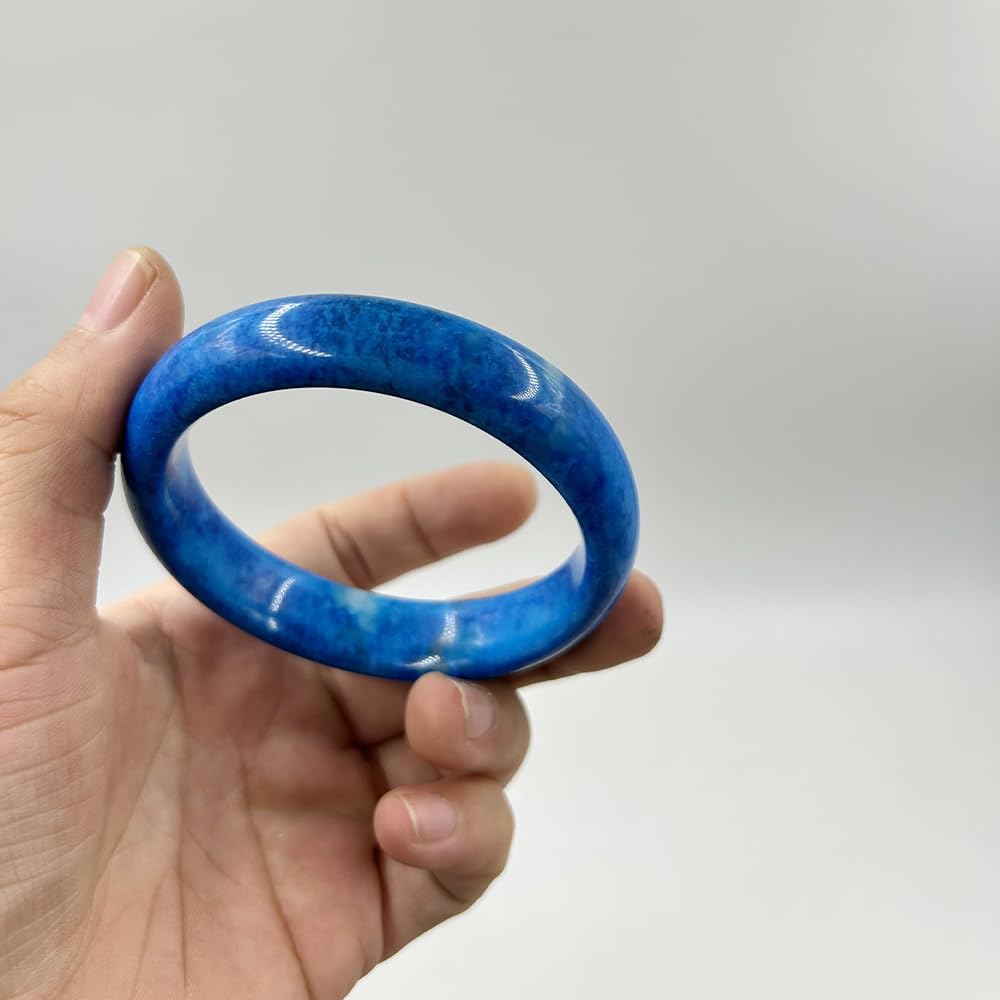 URED Jade Bangle Bracelet for Women Green Jade Bracelet Pink Jade Bangle Blue Jade Bangle Chinese Feng Shui Bracelet Good Luck Wealth Bangle Yellow Stone Bangle - Image 5