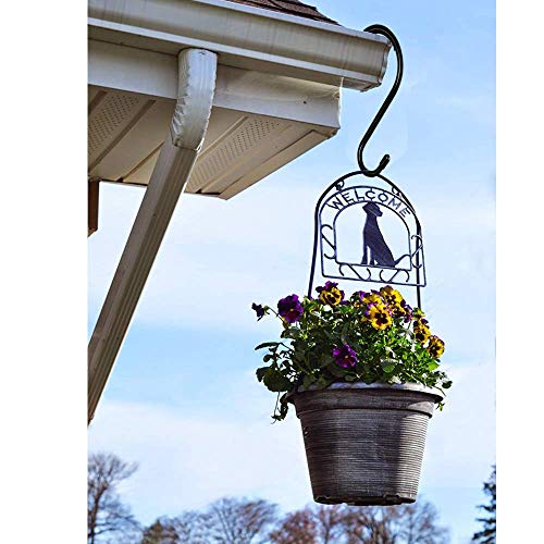 Dingee 6 Inch Heavy Duty S Hooks, Large S Hooks Vinyl Coated Hooks For Hanging Plants, Sturdy 6 Pack Black Rubber Coated S Hooks Non Slip Metal S Hanger For Hanging Closet,Garden,Bird Feeders,Tools #TOP6