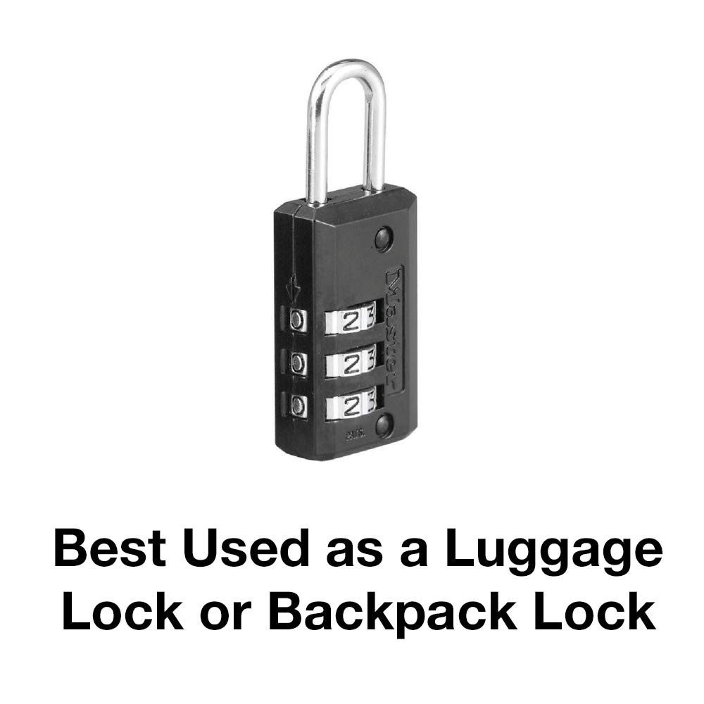 Master Lock Cadenas à combinaison pour bagage - Largeur : 13/16" - 646D - Noir - 1 paquet