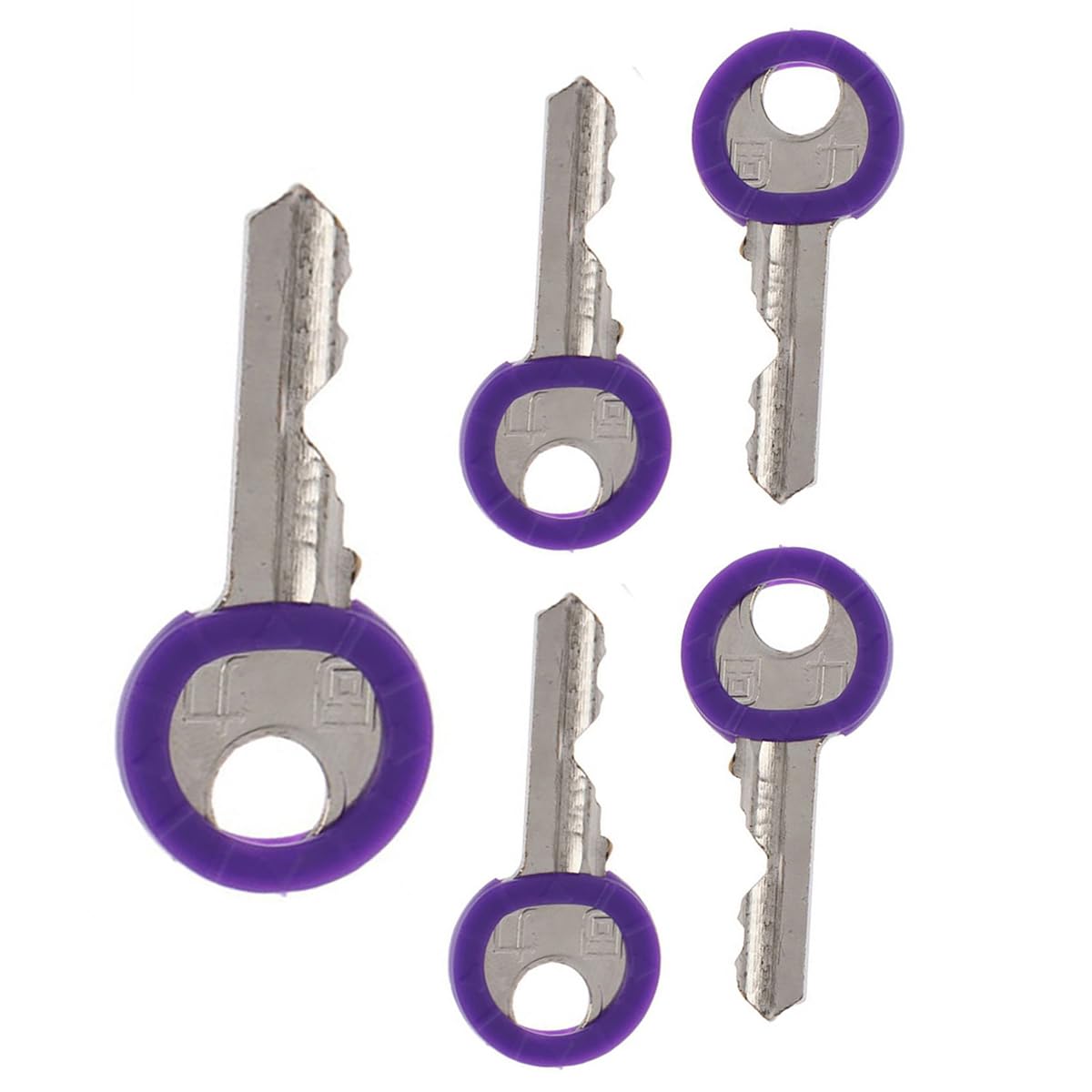 Van Der Linn VDL Pack of 10 Round Key Cap Covers, Choose Your Own Colour Soft Rubber Plastic Key Identifier (Purple, 5)