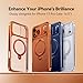 CASEKOO Cosmic Orange Glossy for iPhone 17 Pro Case [360 Spin Magnetic Stand][Fit for MagSafe][17FT Military Protection] Slim Polished Frame Titanium Alloy Sturdy Stand 6.3