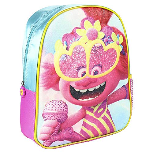 Cerdá  Mochila Infantil Trolls 3D con Purpurina Licencia Oficial Dreamworks Studios