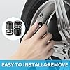 Tire Valve Stem Caps for Audi S3 A3 RS3 A4 A5 A6 A7 RS7 A8 Q3 Q5 Q7 R8 Metal Car Wheel Air caps Auto Valve Stem Caps Accessories 4 Pcs Black #2