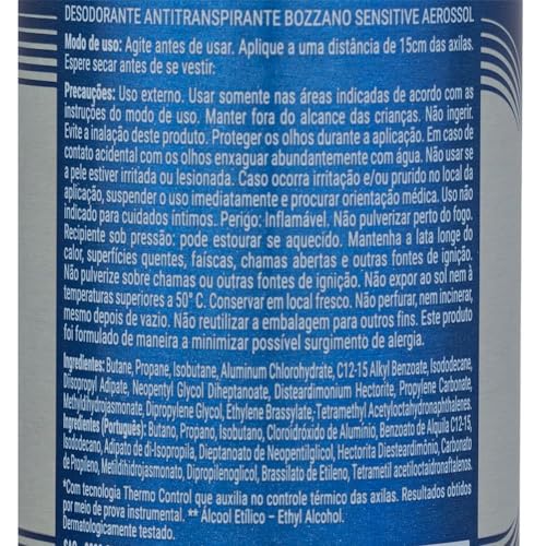 Desodorante Aerossol Sensível Sem Perfume, Bozzano, 150ml 90G