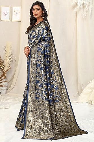 Image of MIRCHI FASHION Women Saree | Jacquard Banarasi Silk Woven Ethnic Motif Office Wear Sari