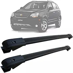 Rack Teto Travessa Slim Captiva Bagageiro Gm Alumínio Cor Preto