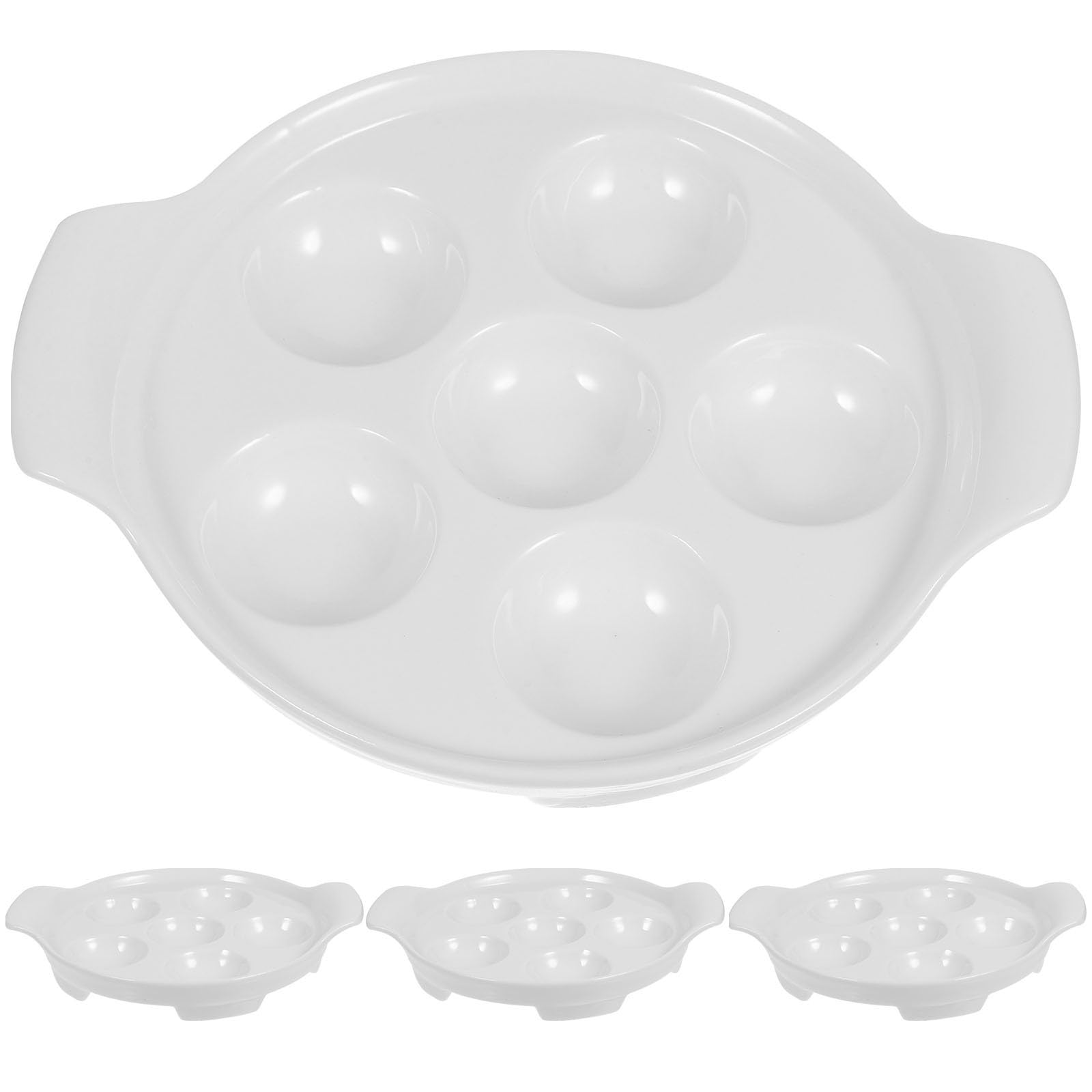 Assiettes à escargots en céramique avec poignées | Set de 4 plats à four