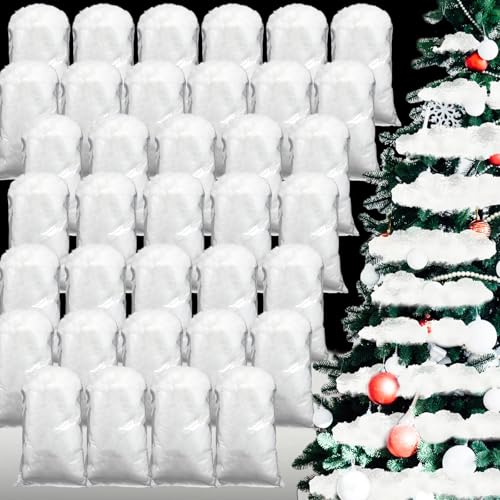 Jerify 36 Pack Christmas Fake Snow Xmas Cotton Like Fluffy