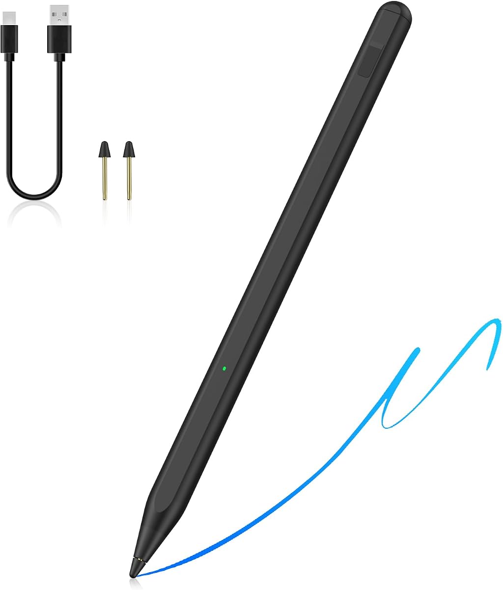MoKo Lápiz óptico activo USI 2.0 compatible con Amazon Fire Max 11 (2023) | Lápiz capacitivo para Fire HD 10 de 13.ª generación (2023), tableta Google Pixel, Lenovo/HP/Acer Chromebook, sensibilidad a la presión 4096, rechazo de palma