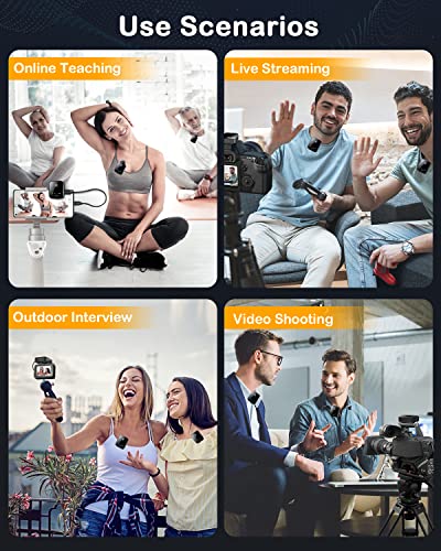 Image of GRENARO Wireless Microphone with Noise Cancellation, Wireless Mic for for Youtubers, 165ft Transmission, System Compatible with DSLR Cameras /iPhone /Android /Live Streaming(S9)