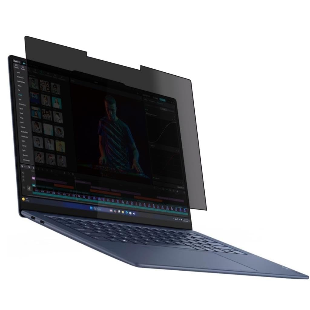 Engo Lenovo Thinkbook Plus Gen 5 Hybrid 14 İnç İle Uyumlu Hayalet Ekran Koruyucu Notebook, Yandan Görünmeyen Anti-Spy Gizlilik (Privacy) Laptop Koruması, 9H Temperli Nano Kırılmaz Esnek Cam