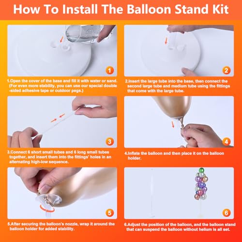 Image of Balloon Stand Kit for Floor - 4 set of Balloon Stands with Base, Balloon Sticks, Decorations for Party Birthday Wedding Baby Shower Gender Reveal Graduation