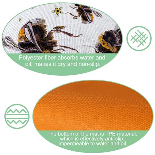 Alfombrillas de cocina antideslizantes y lavables de diseño floral absorbente, 2 uds 6