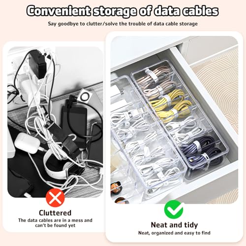 Boîte de rangement câble portable à grille modulable avec attaches ajustables