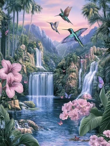 Diamond painting de cascadas para relajar tu mente y decorar el salón con arte 5D