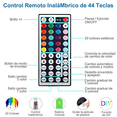 Striscia LED,AUELEK Striscia LED RGB 3m 180 LED