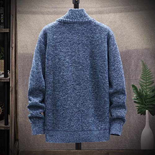 Ymosrh Mens Jackets With Hood Lightweight, Sport Jackets For Men Casual Fleece Jacket Bomber Leather Big And Tall Autumn Winter Men's Fashion Loose Cardigan Warm Lapel Hooded Jacket (4Xl, Blue) #TOP2