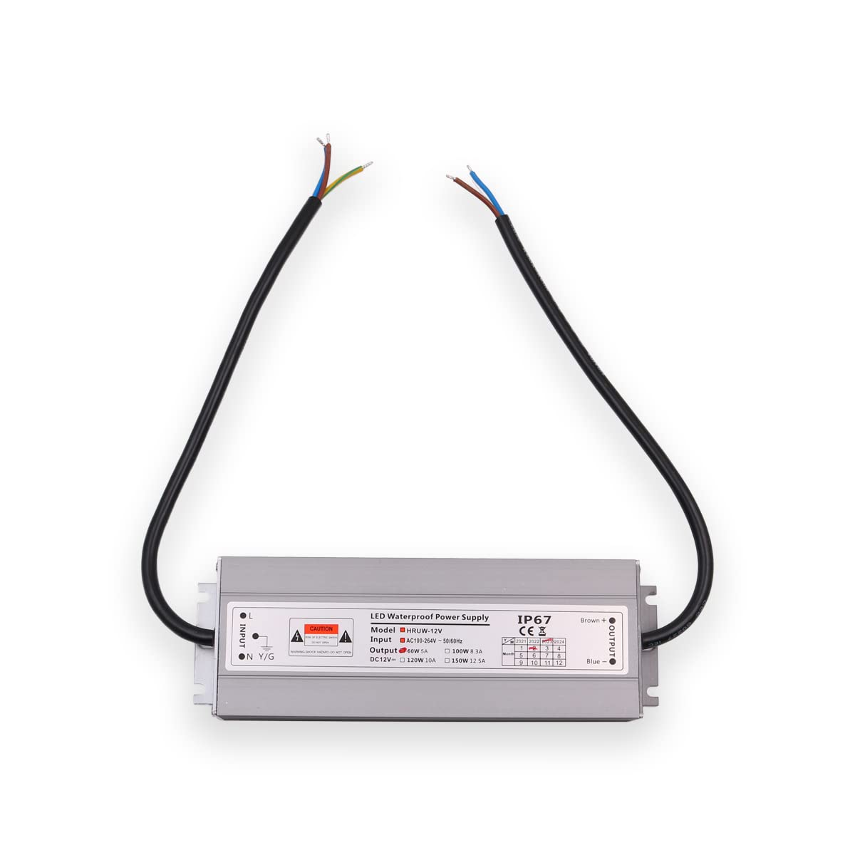Namvo Slim LED Transformer 12V 60W IP67 LED Driver 5A Power Supply for Outdoor LED Bulbs Strip Lights
