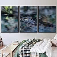 3 Piece Framed Canvas Wall Art Alligators Canvas Prints Home Artwork Decoration for Living Room,Bedroom - 16