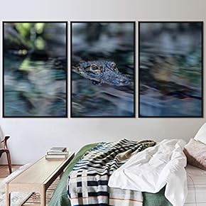 signwin 3 Piece Framed Canvas Wall Art Alligators...